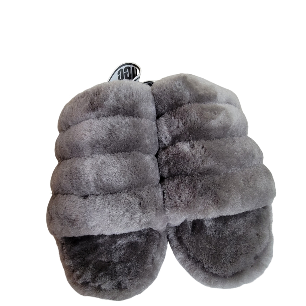 UGG Fluff Yeah Slide Charcoal 1095119-CHRC (Women's) Size 10